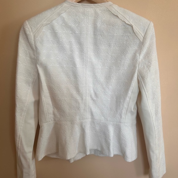 Rebecca Taylor size 6 white blazer jacket. 72% cotton, 25% polyester, 3% spandex - Picture 2 of 4